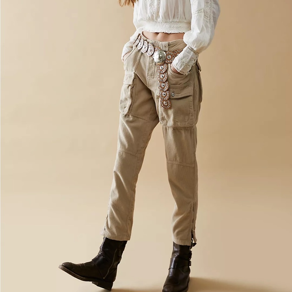 Free People We The Free London Calling Slouchy Cord Cargo Jeans